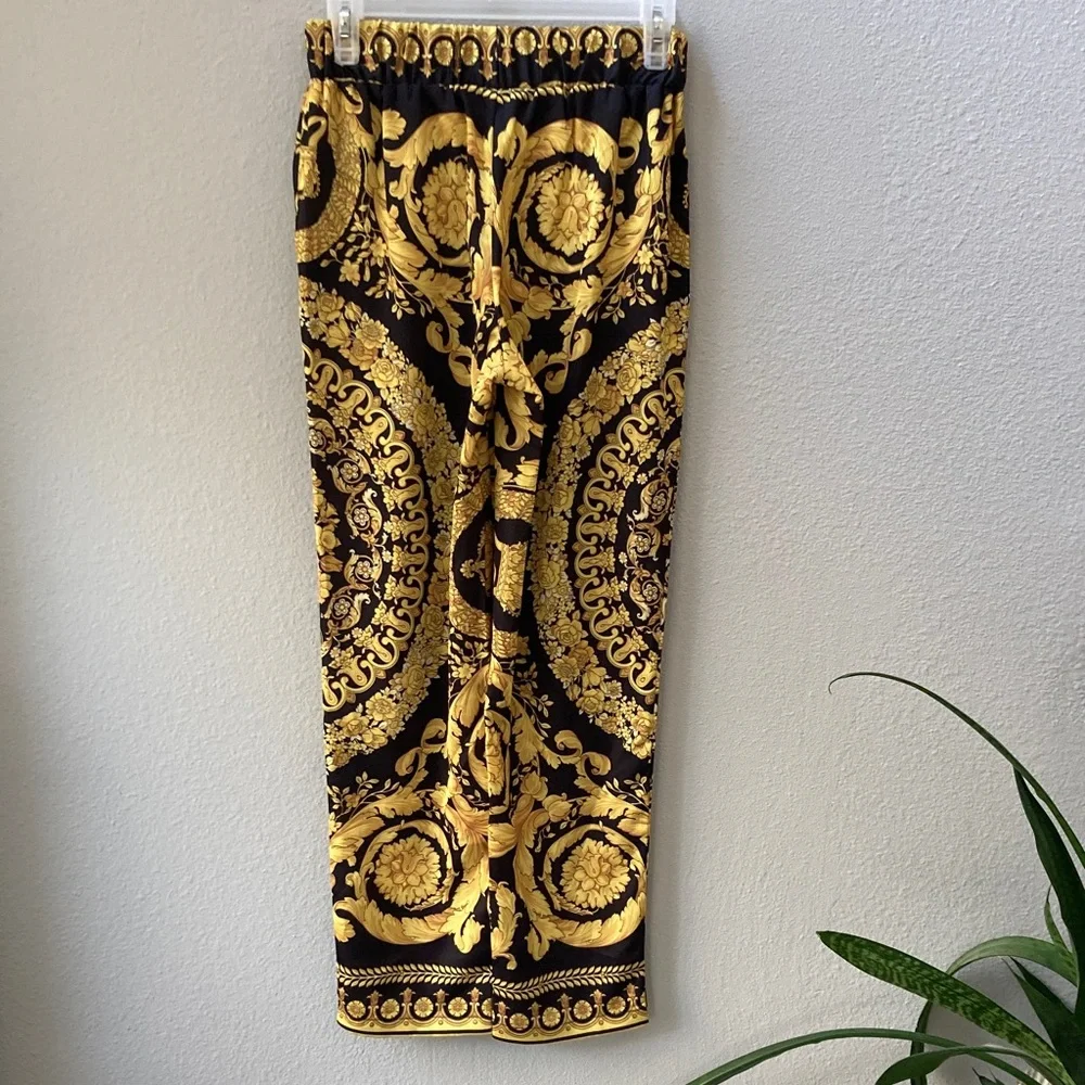 Versace Gold and Black Print Lounge Pants S - Picture 5 of 8